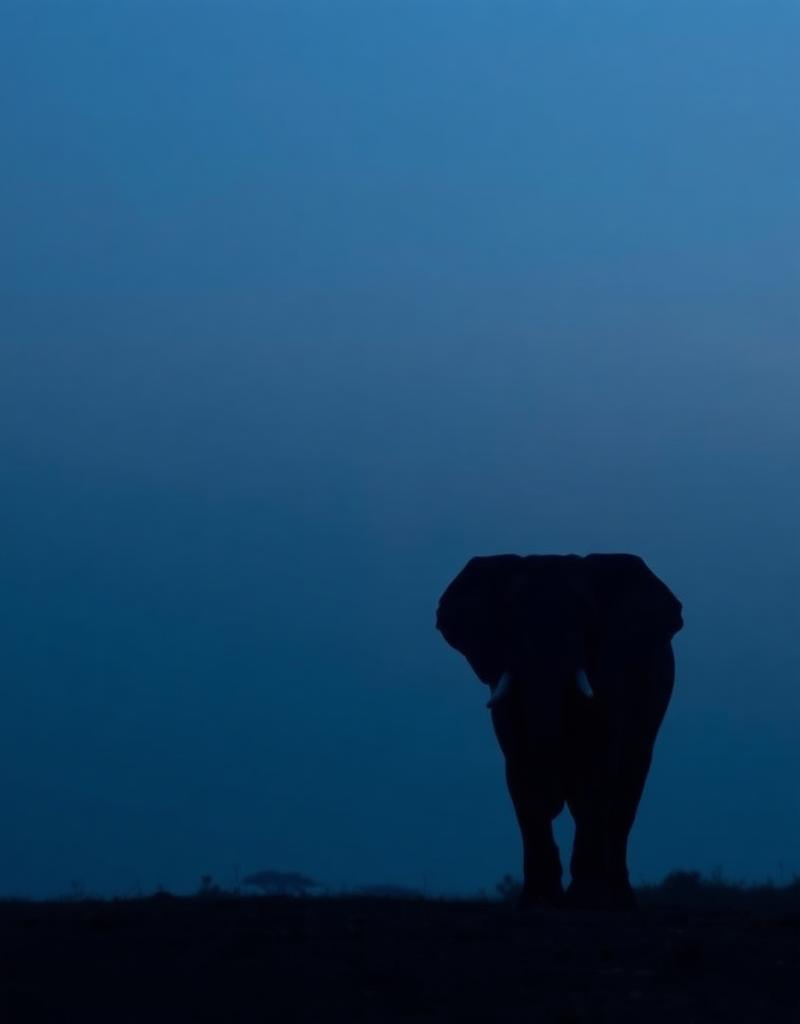 Elephant at dusk
